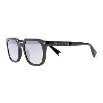 PHILIPP PLEIN Acetate Rectangular Sunglasses Men's Black