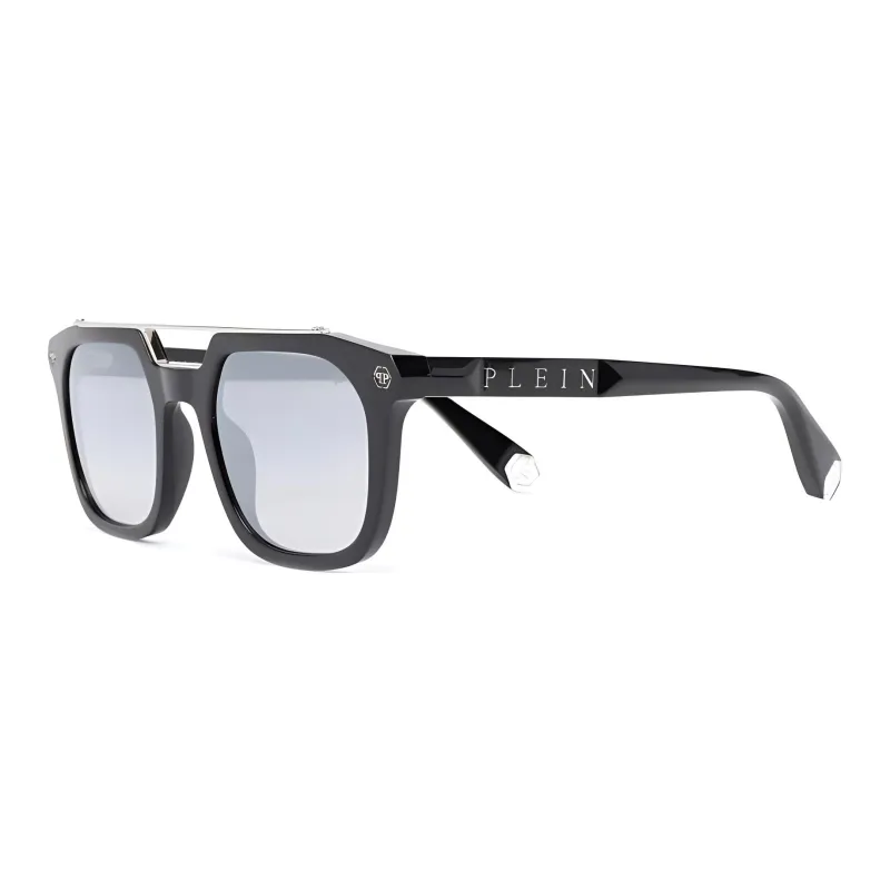 PHILIPP PLEIN Acetate Rectangular Sunglasses Men's Black-0