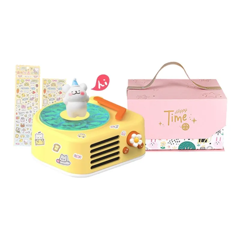 IDEAMAN DIY Dog Sticker Set With Mini Speaker, Cute Light Up Figurine, Gift Box Set-7