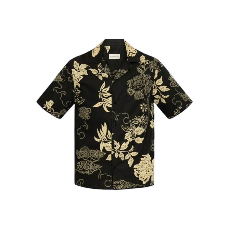 Moncler Floral Printed Straight Hem Shirt-0