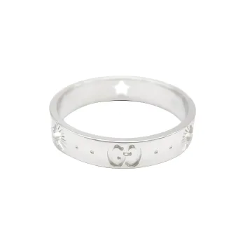 GUCCI 10's 18kt White Gold Icon Ring