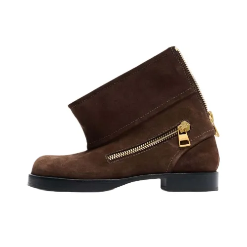 JW Dress Biker Ankle Boots 3cm Women's Brown