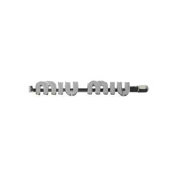MIU MIU Metal Hair Clips Unisex Pearl Gray