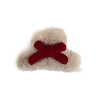 SFER Faux Rabbit Fur Hair Clips Women's