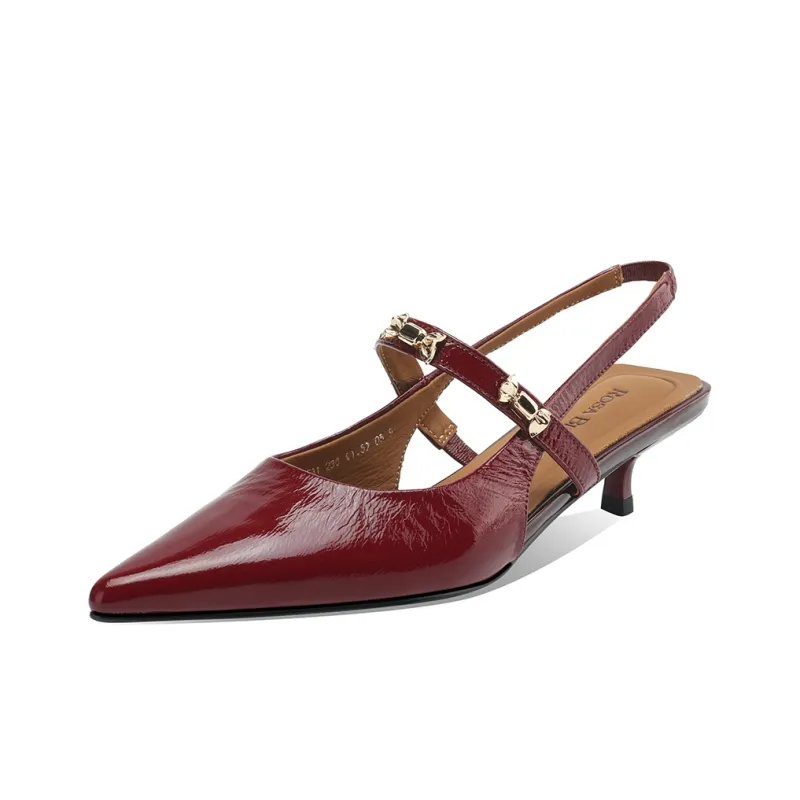 Rosa Bianca High Heels Women's Burgundy/Ecru/Black-12