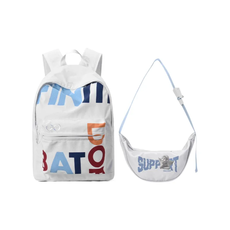 FINITE LOOP 8Atheist Collaboration Recycled Polyester Backpack Unisex White-10