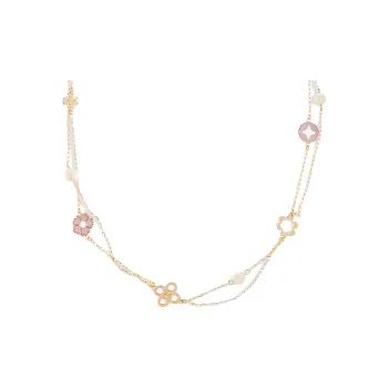 TORY BURCH Kira Clover Layered Necklace