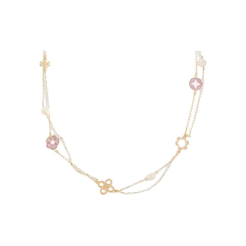 TORY BURCH Kira Clover Layered Necklace-0