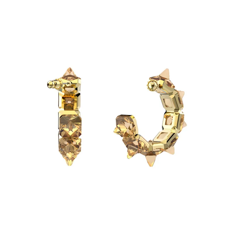 Swarovski Matrix Earrings Women's Gold-1