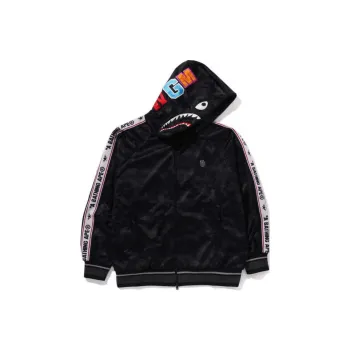 A BATHING APE Solid Camo Relaxed Fit Shark Full Zip Hoodie