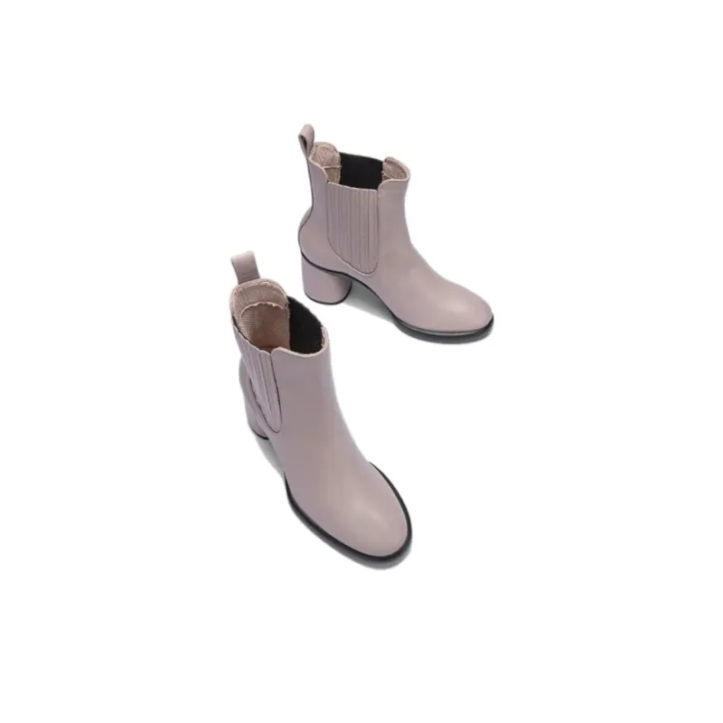 Ecco Short Chelsea Boots Women's Gray Pink-3