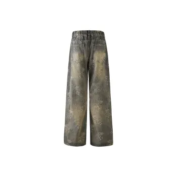 PAINT STAIN Jeans Unisex Yellow Mud Series