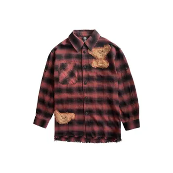TCH Shirts Men Red Plaid