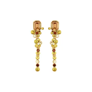 Oscar De La Renta Mixed crystal Clip on Earrings