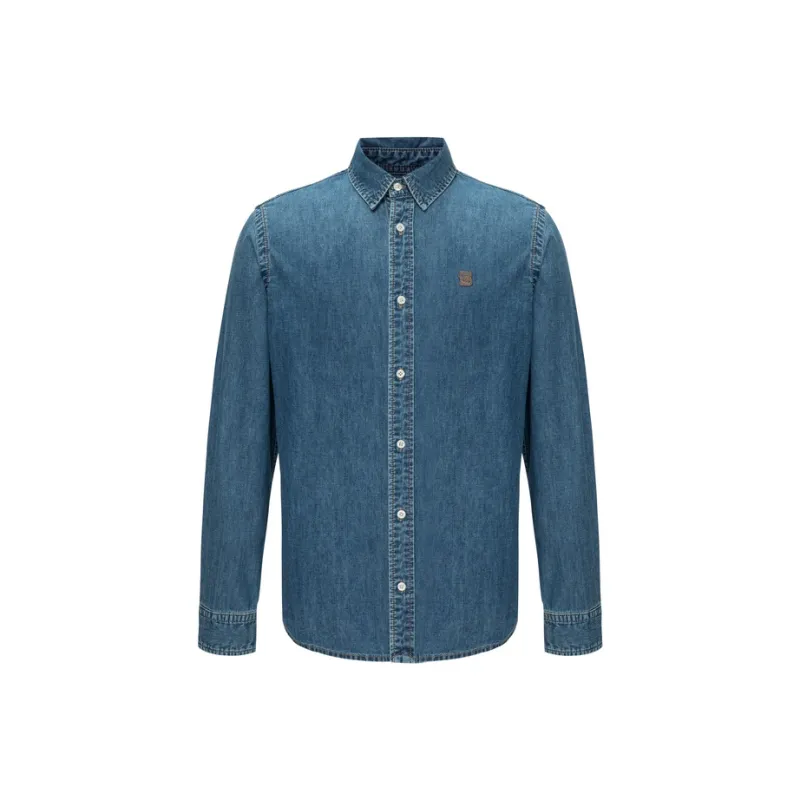 E.land Shirts Men Denim 55Indigo-0