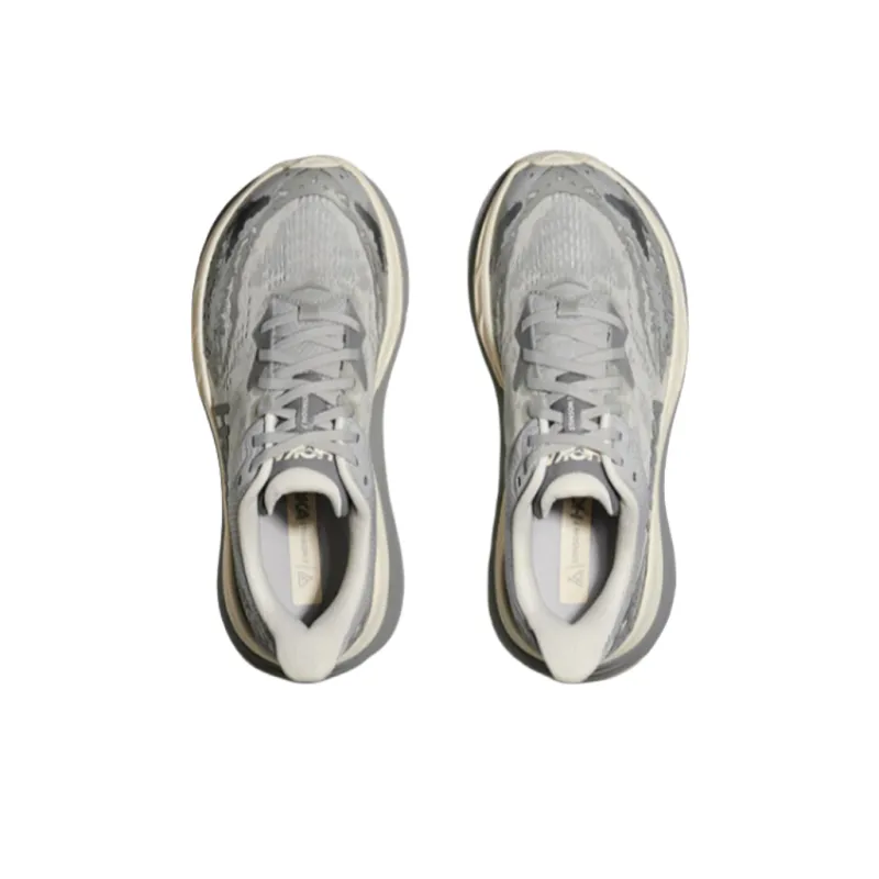 HOKA ONE ONE Stinson 7 Cushioning Slip Resistant Support Low Top Trail Running Shoes Men's Gray White-3