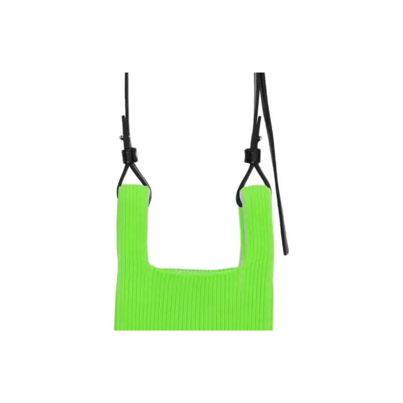 LASTFRAME Recycled Polyester Shoulder Bag, Crossbody Bag Mini Unisex Lime Green & Ecru-4