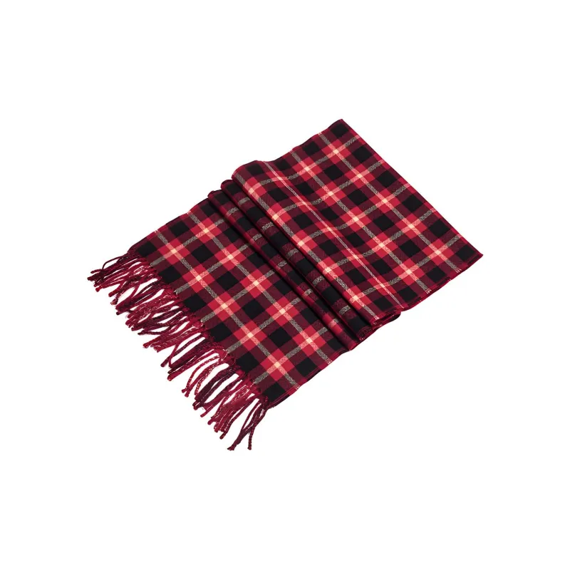COACH Knit Scarves Unisex Red Plaid-2