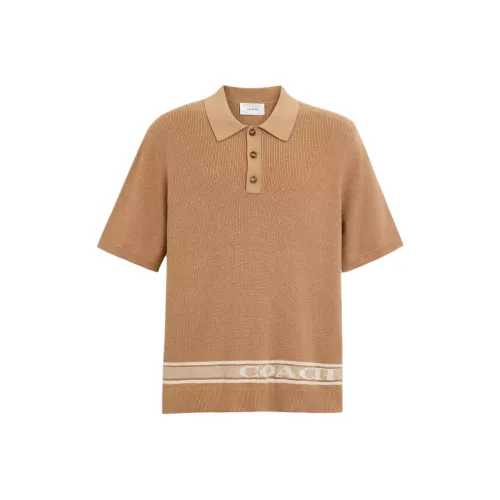 COACH Polo Shirts Men Brown