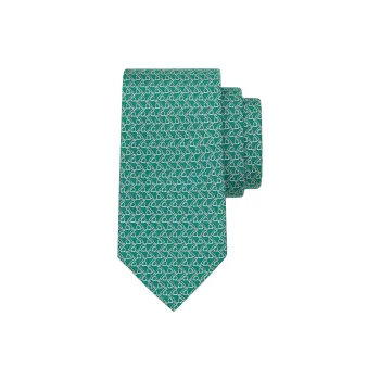 FERRAGAMO Silk Ties Men's Green