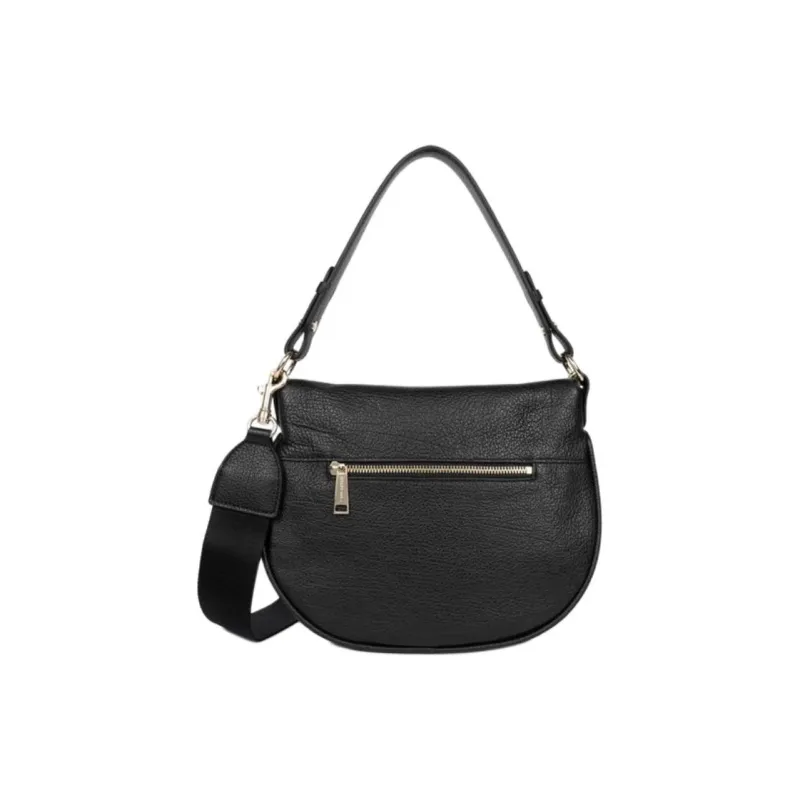 Lancaster Grain Cow Leather One Shoulder Handbag Women's Black-2