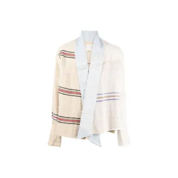 GREG LAUREN Stripe print Panelled Jacket