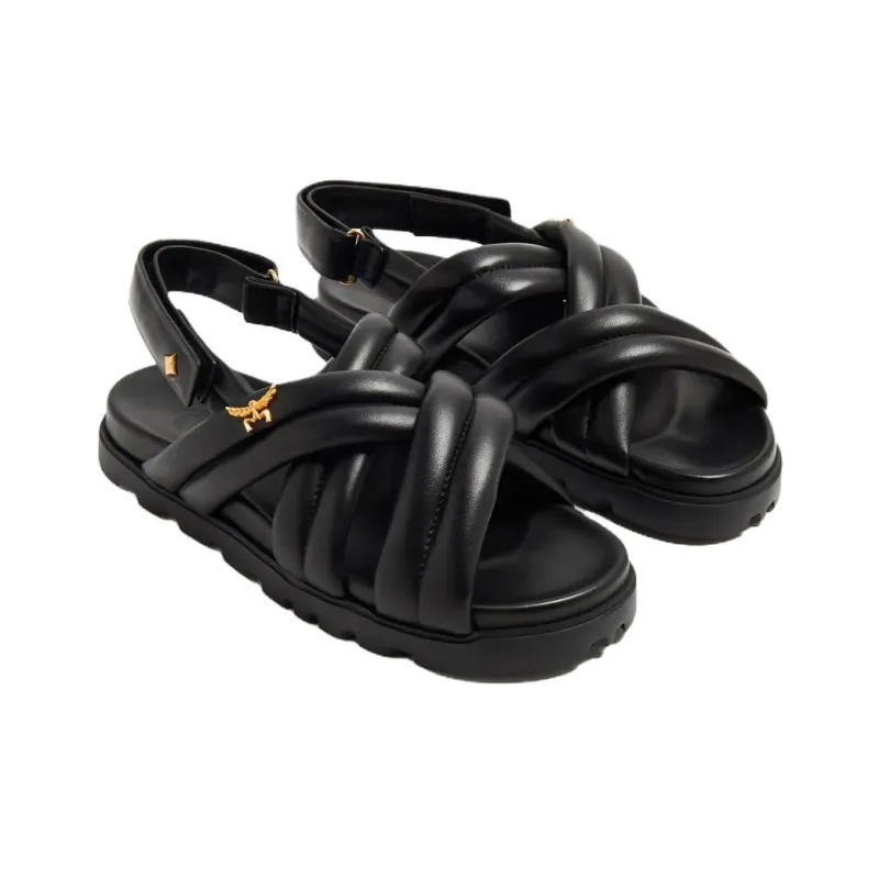 MCM Beach Sandals Women's Black-2