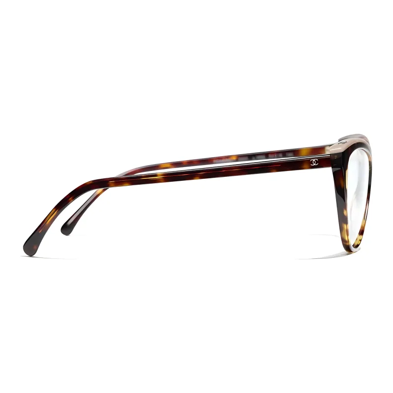 CHANEL Plate Frame Cat Eye Eyeglass Frames Unisex-3