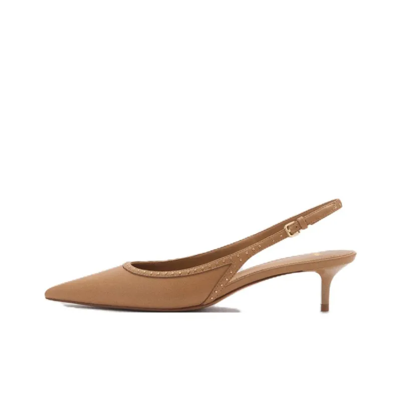 MANGO Slim Heel High Heels 4.5cm Women's Brown-0