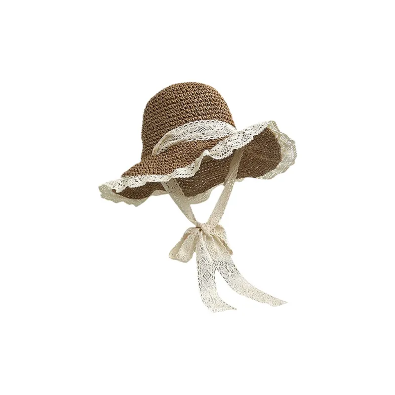 ZKY Straw Woven Bucket Hats Unisex-4