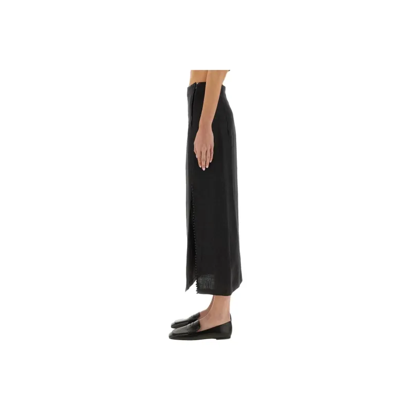 ALYSI SS25 Casual Long Skirt Women's Black-2