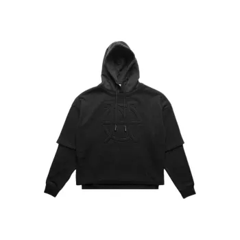 Jean Paul Gaultier Waffle Double Sleeve Oversized Hoodie