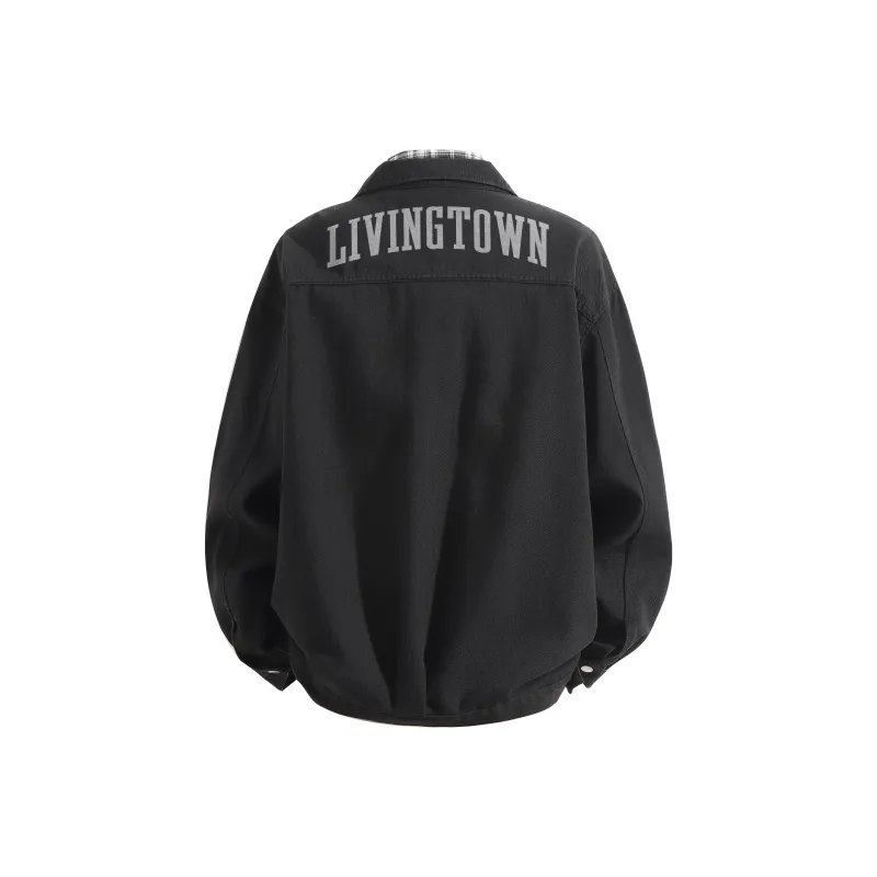 LIVINGTOWN Denim Jacket Unisex Black-12