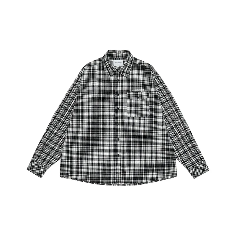 URBAN STANDARD Shirt Men's Black White Plaid-0