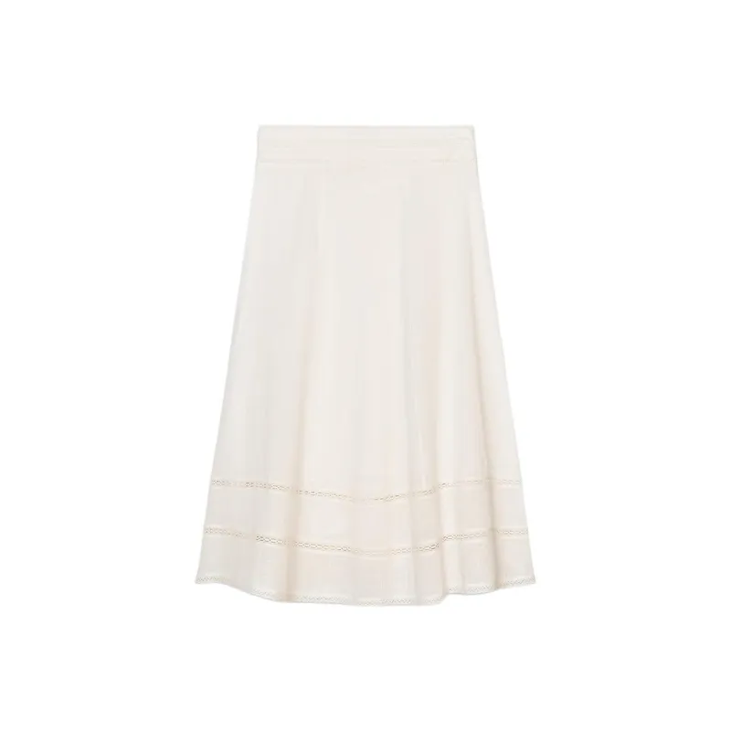 ZARA ZW Series Casual Long Skirt Women's Raw White-1