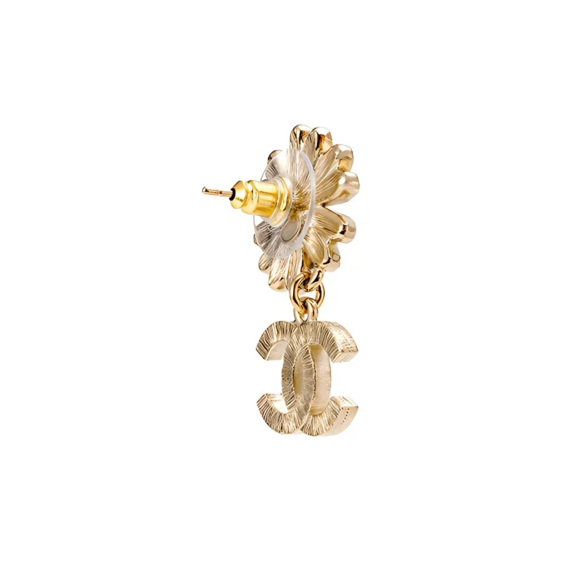 CHANEL Earrings Women's Gold/Black-2
