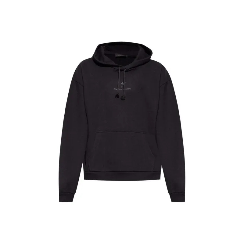 Giuseppe Zanotti Logo Embroidered Drawstring Hoodie-0