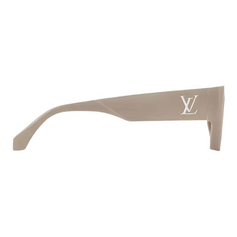 LOUIS VUITTON Metal Acetate Square Sunglasses Unisex Beige-1