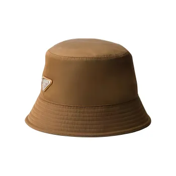 PRADA Recycled Nylon Bucket Hats Men's Cork Beige