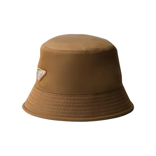 PRADA Recycled Nylon Bucket Hats Men's Cork Beige