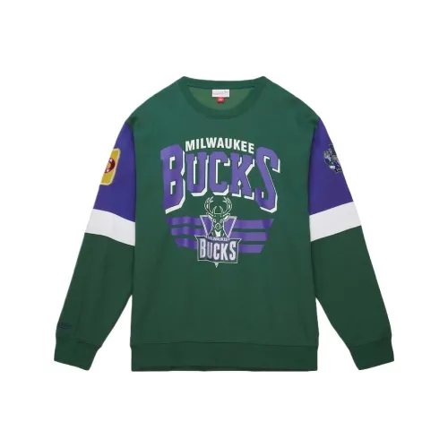 NBA Milwaukee Bucks All Over Crew Mitchell & Ness Sweatshirt Men's Green