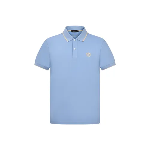RARE Lapel Short Sleeved Polo Shirt Men's Blue