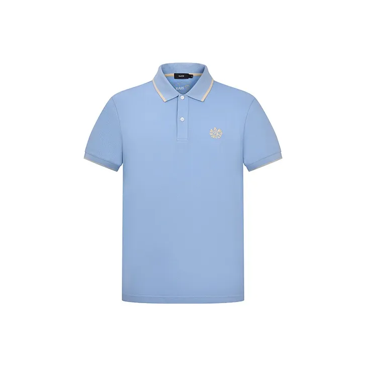 RARE Lapel Short Sleeved Polo Shirt Men's Blue-0