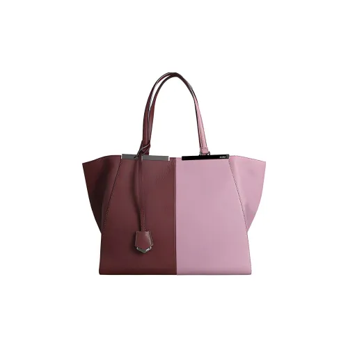 FENDI Cow Leather second Munich Bag, Shopping Bag, One Shoulder Portable Bag Women's Burgundy & Pink