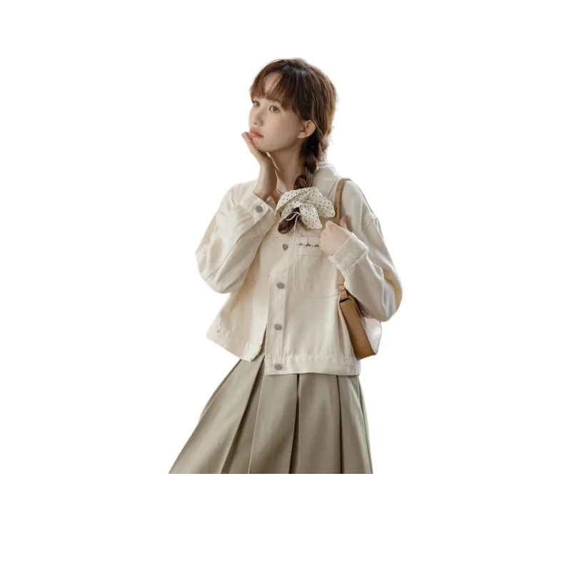 Mu Xiao Xin Denim Jacket Women's Ecru-1