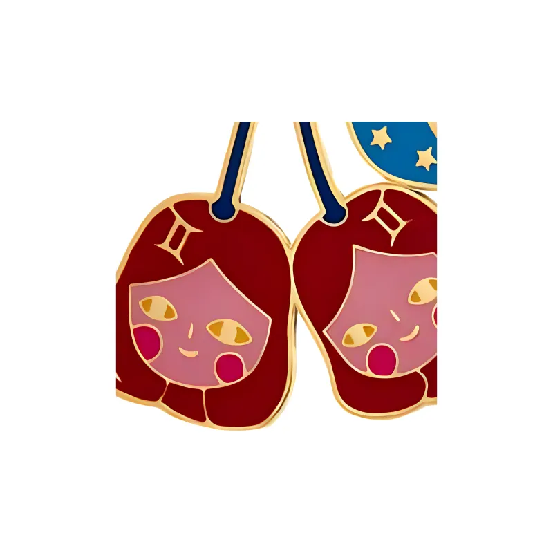 LES NEREIDES Gold Plated Stud Earrings Women's Red-2