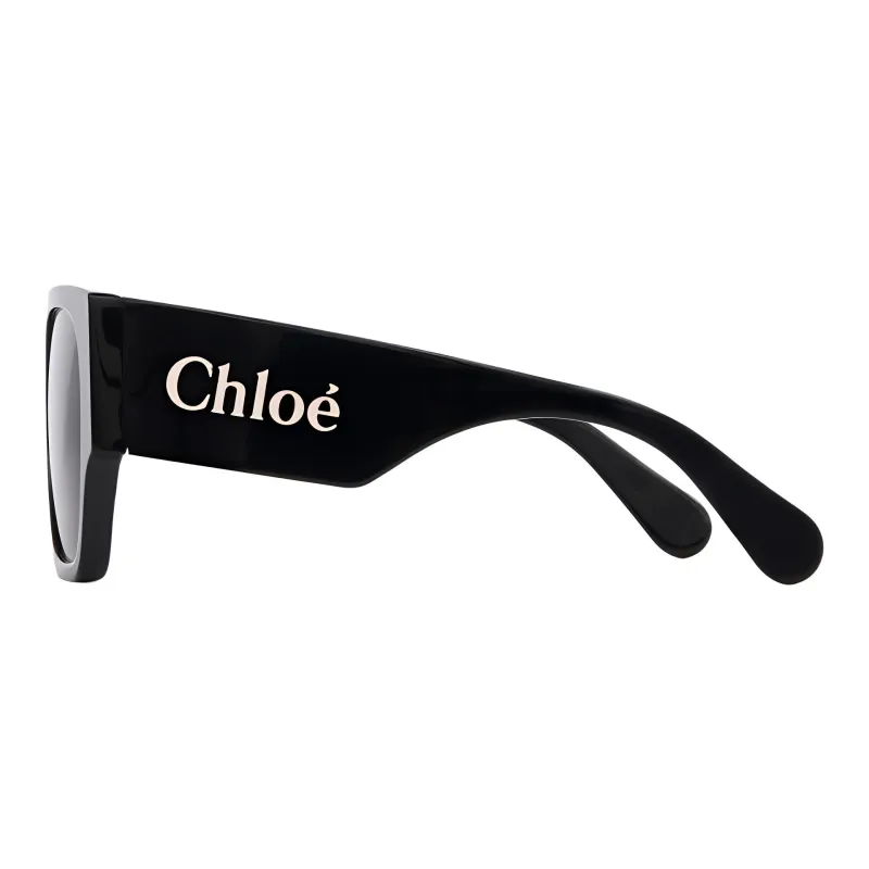 Chloe Acetate Irregular Shape Sunglasses Women's Black-2