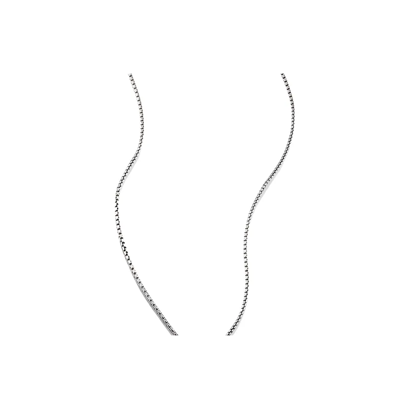 David Yurman Sterling Silver Smooth Amulet Box Chain Necklace 2.7mm-2