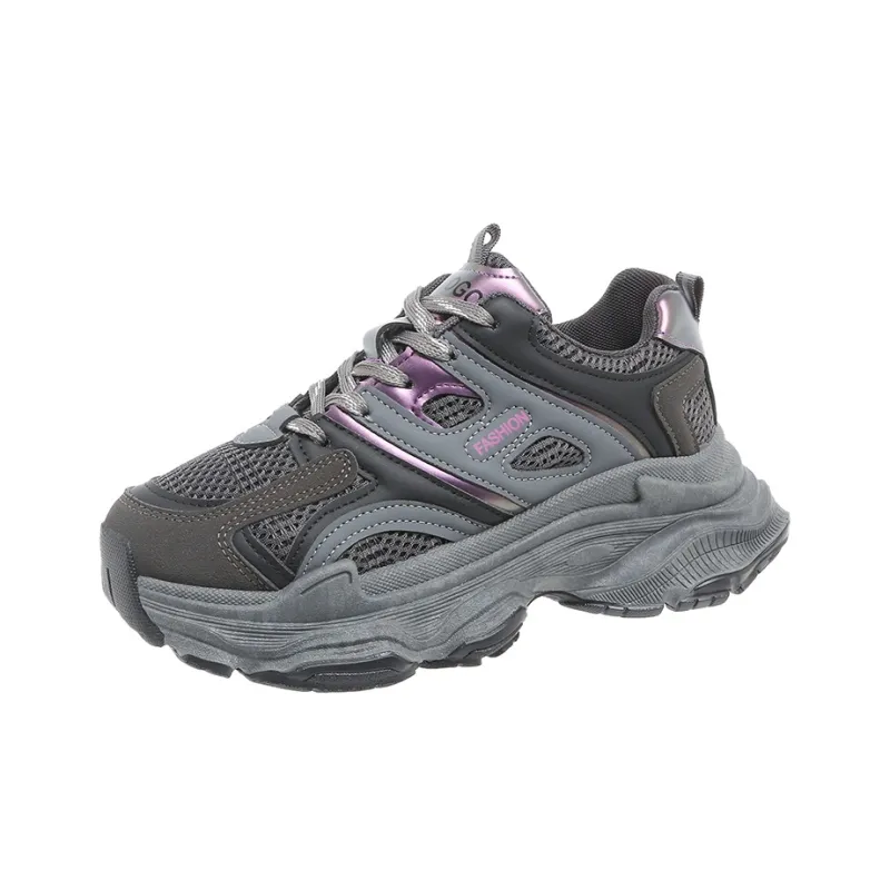 SHENGERLEIDE Abrasion Resistant Height Increasing Low Top Chunky Sneakers Women's-5