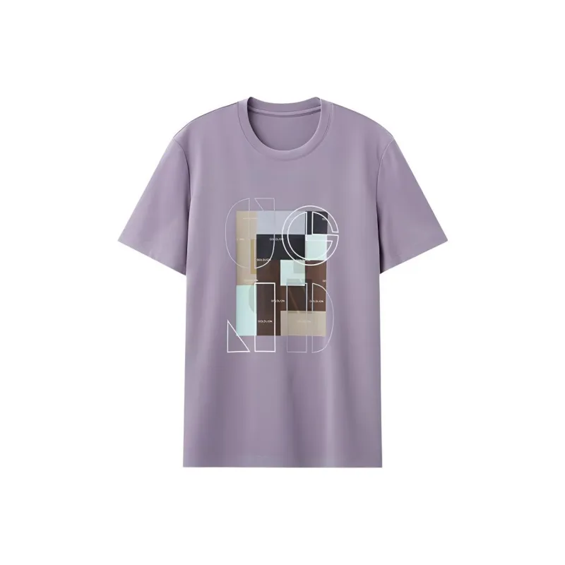 GOLDLION T Shirt Men's Gray Purple-0
